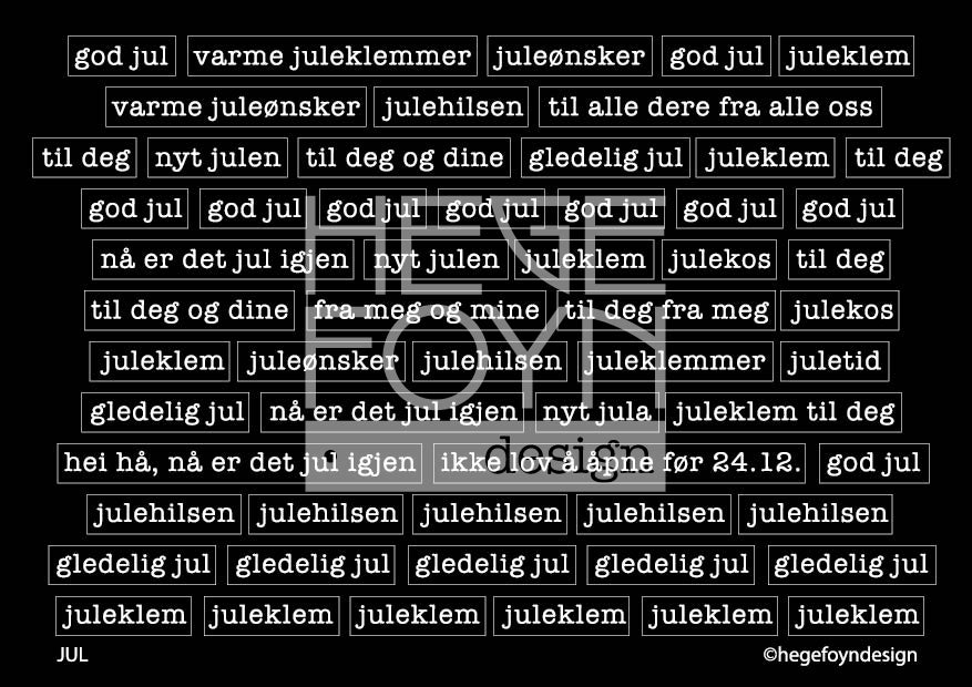 Hege Foyn  - Jul - klistermerke svart A6
