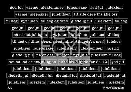Hege Foyn  - Jul - klistermerke svart A6