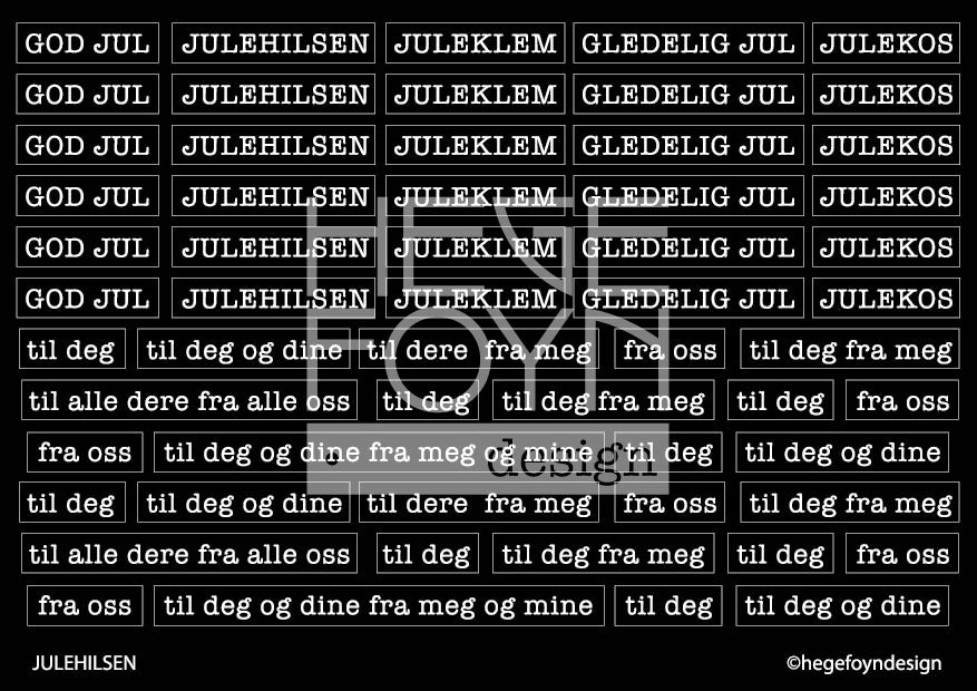 Hege Foyn  - Julehilsen - klistermerke svart A6