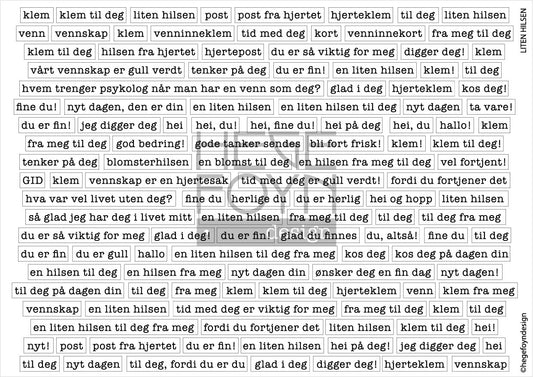 Hege Foyn  - Liten hilsen - klistermerke hvitt