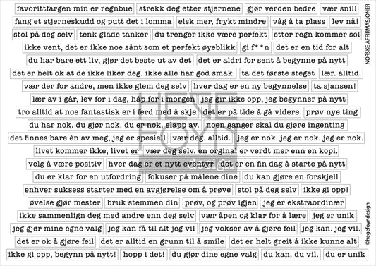 Hege Foyn  - Norske afirmasjoner - klistermerke hvitt