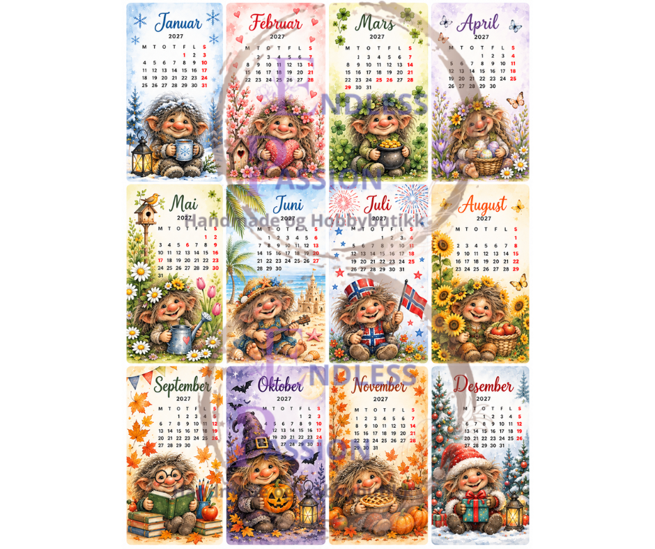 EndlessPassion - Kalender 2027 - a4 ark