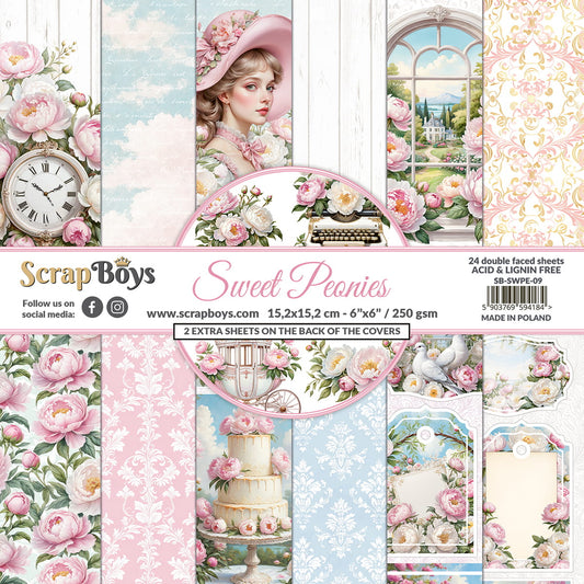 Scrapboys - Sweet Peonies 8x8"