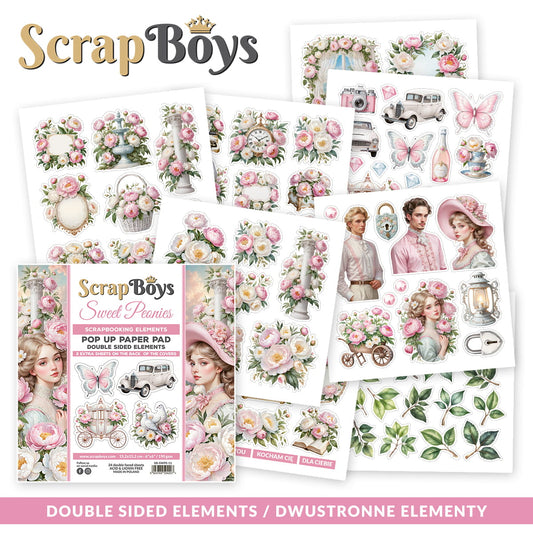 Scrapboys - Sweet Peonies Pop-up 6x6"