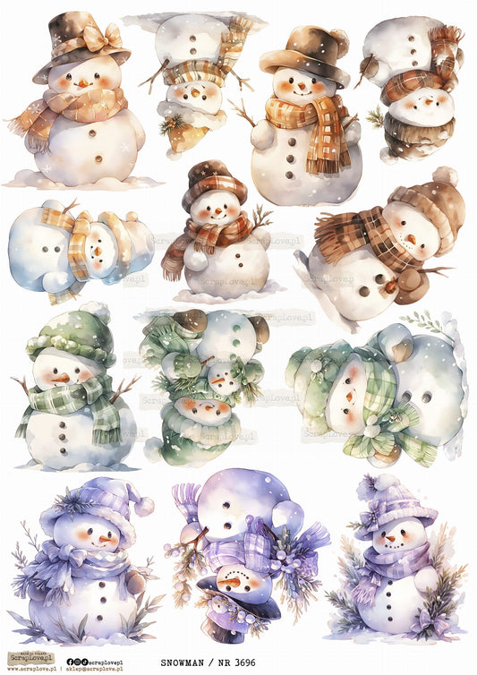 Utklippsark A4 - Snowman