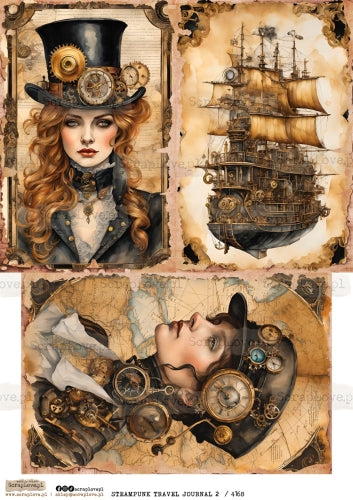 Utklippsark A4 - Steampunk Travel Journal 2