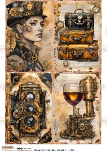 Utklippsark A4 - Steampunk Travel Journal 3