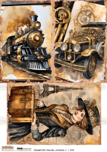 Utklippsark A4 - Steampunk Travel Journal 6