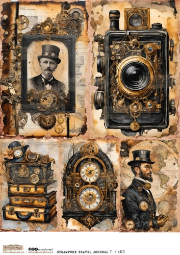 Utklippsark A4 - Steampunk Travel Journal 7