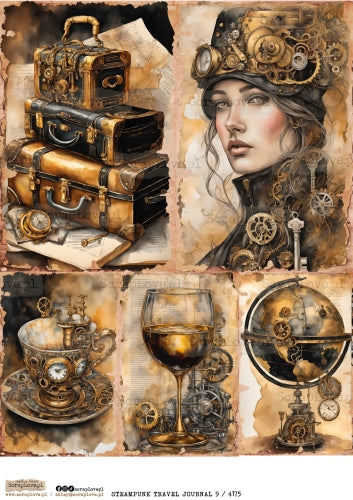 Utklippsark A4 - Steampunk Travel Journal 9