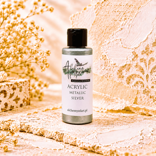 Alchemy of Art – Metallic akrylmaling Silver 60 ml