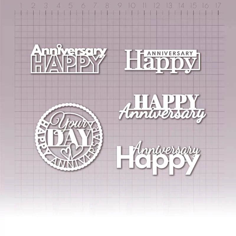 MyCraftime- Chipboard - Innskripsjon - Happy Aniversary