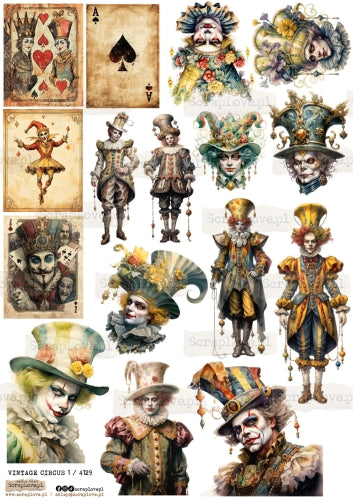 Utklippsark A4 - Vintage Cirkus 1