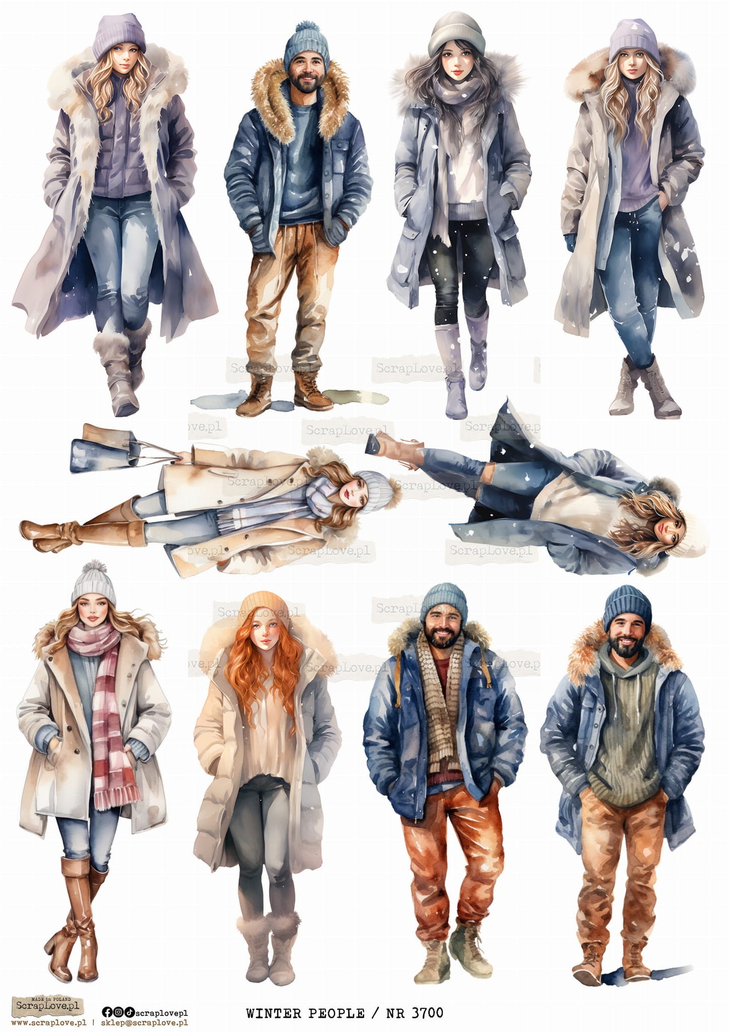 Utklippsark A4 - Winter People