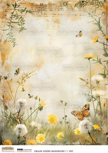 Utklippsark A4 - Yellow Spring Background 1