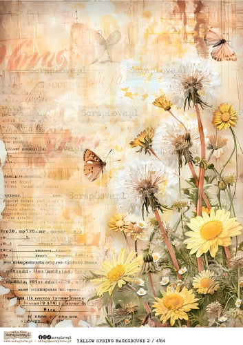 Utklippsark A4 - Yellow Spring Background 2