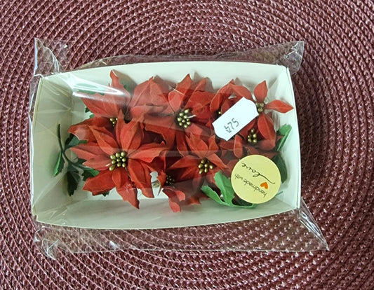 Foamiran blomster  - Poisentia rød