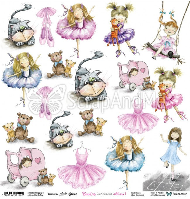ScrapAndMe - Beauties  12x12" - klippeark 01