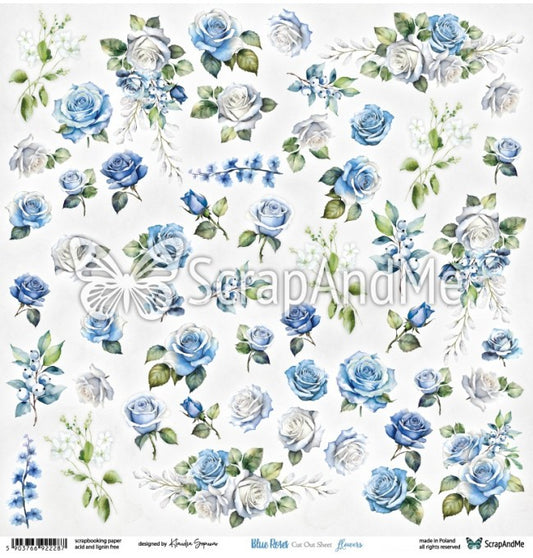 ScrapAndMe - Blue Roses - blomster