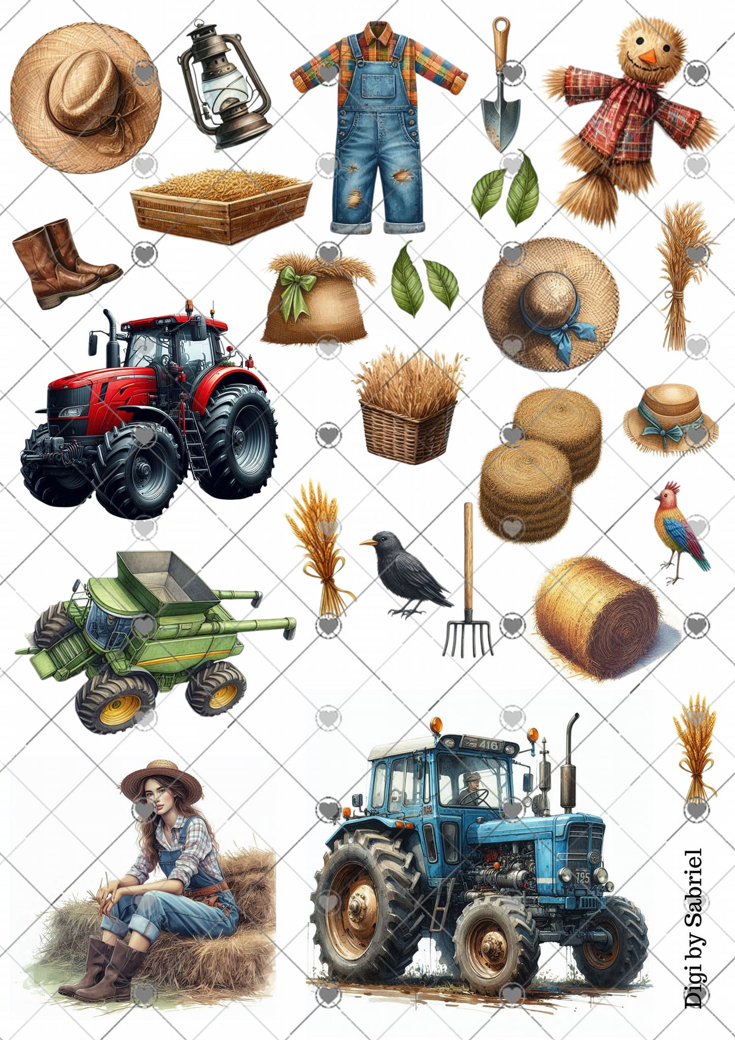 Utklipsark A4 - Bondejente