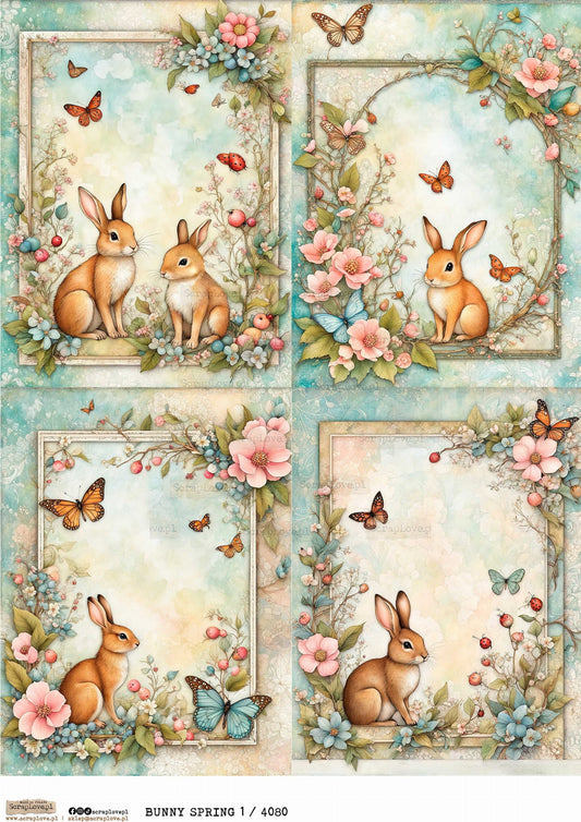Utklippsark A4 - Bunny Spring 1