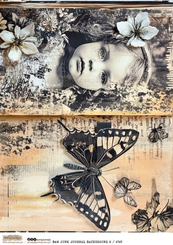 Utklippsark A4 - Junk Journal background 8