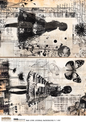 Utklippsark A4 - Junk Journal background 9