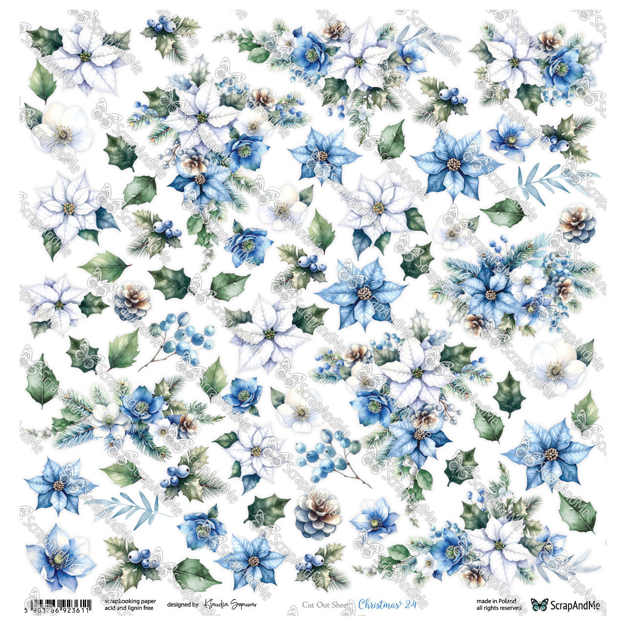 Scrapandme - Winter Sparkle - Christmas 24 - blomster