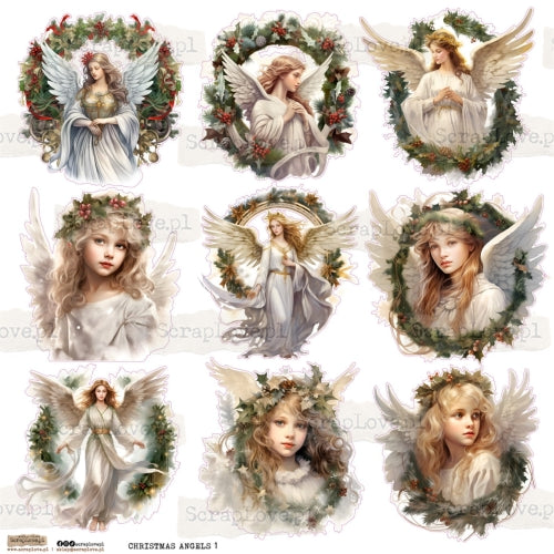 Scraplove - Christmas Angels 1 - klistermerker