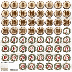Scraplove - Christmas Numbers - klistermerker
