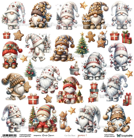 ScrapAndMe - Rustic Christmas - klippeark christmas Gnomes