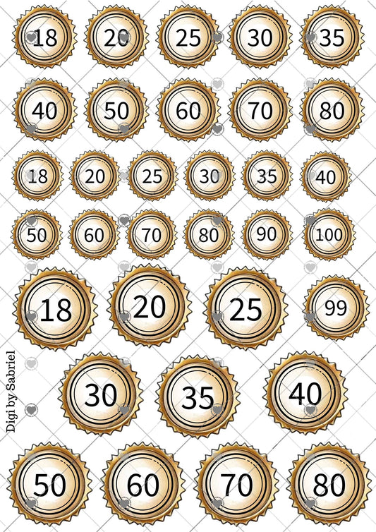 Utklipsark A4 - Bursdagstall 3