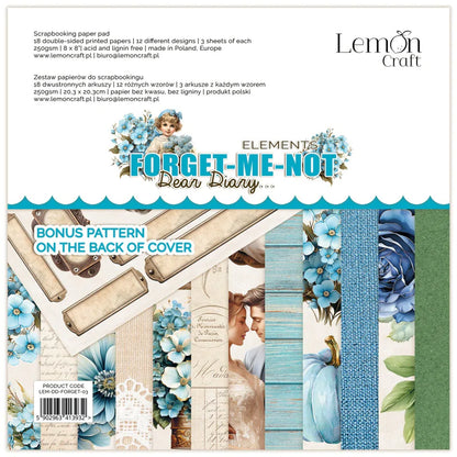 Lemoncraft - Dear Diary - Forget me not 8x8" klippebok