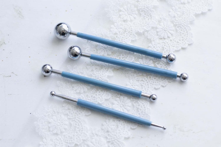 4 dobbeltsidige kuleverktøy til blomsterforming