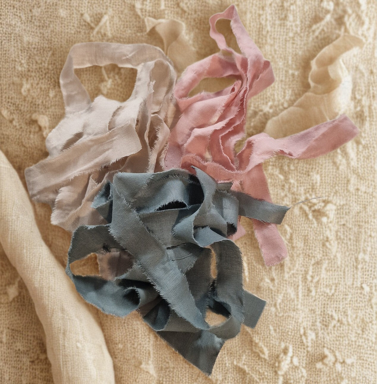 Soft Blush Garden - hand dyed ribbon