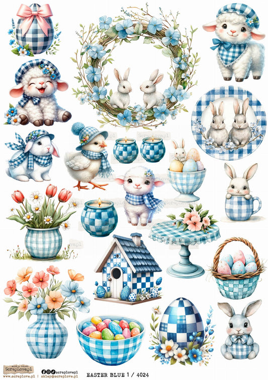Utklippsark A4 - Easter Blue 1