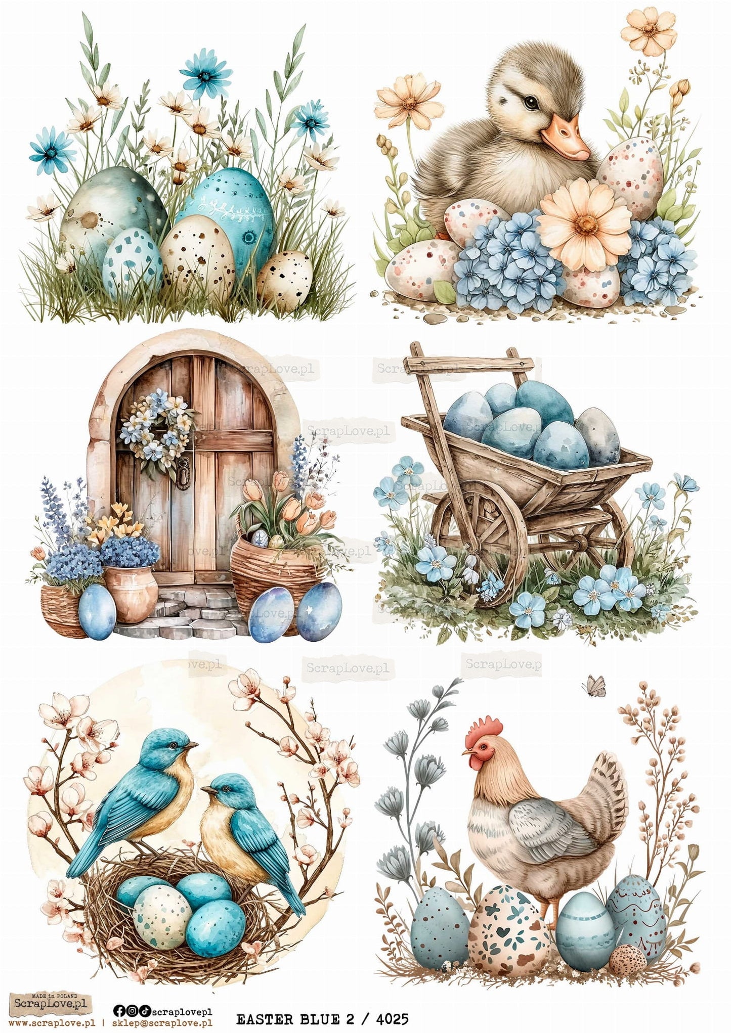 Scraplove Rispapir - Easter Blue 2