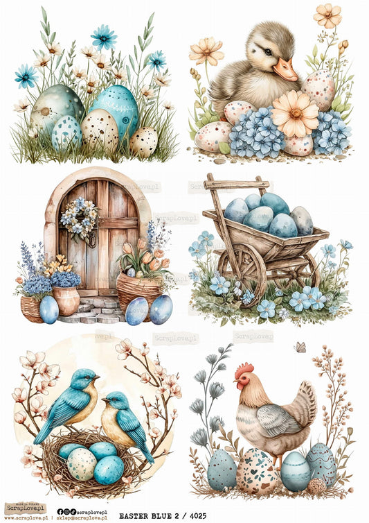 Utklippsark A4 - Easter Blue 2