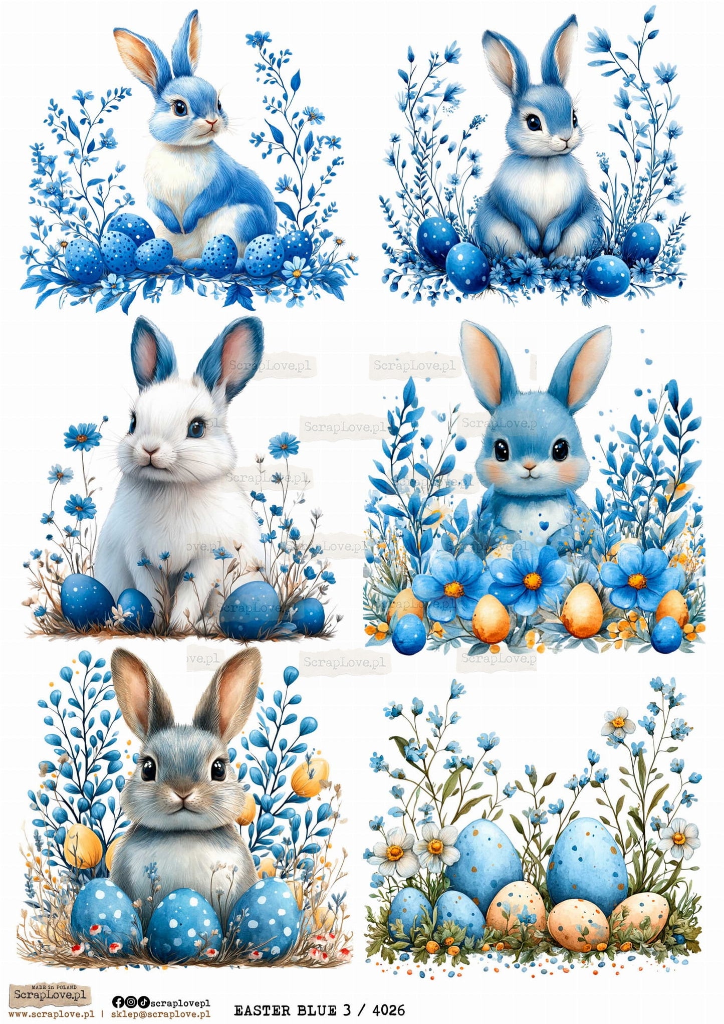 Scraplove Rispapir - Easter Blue 3