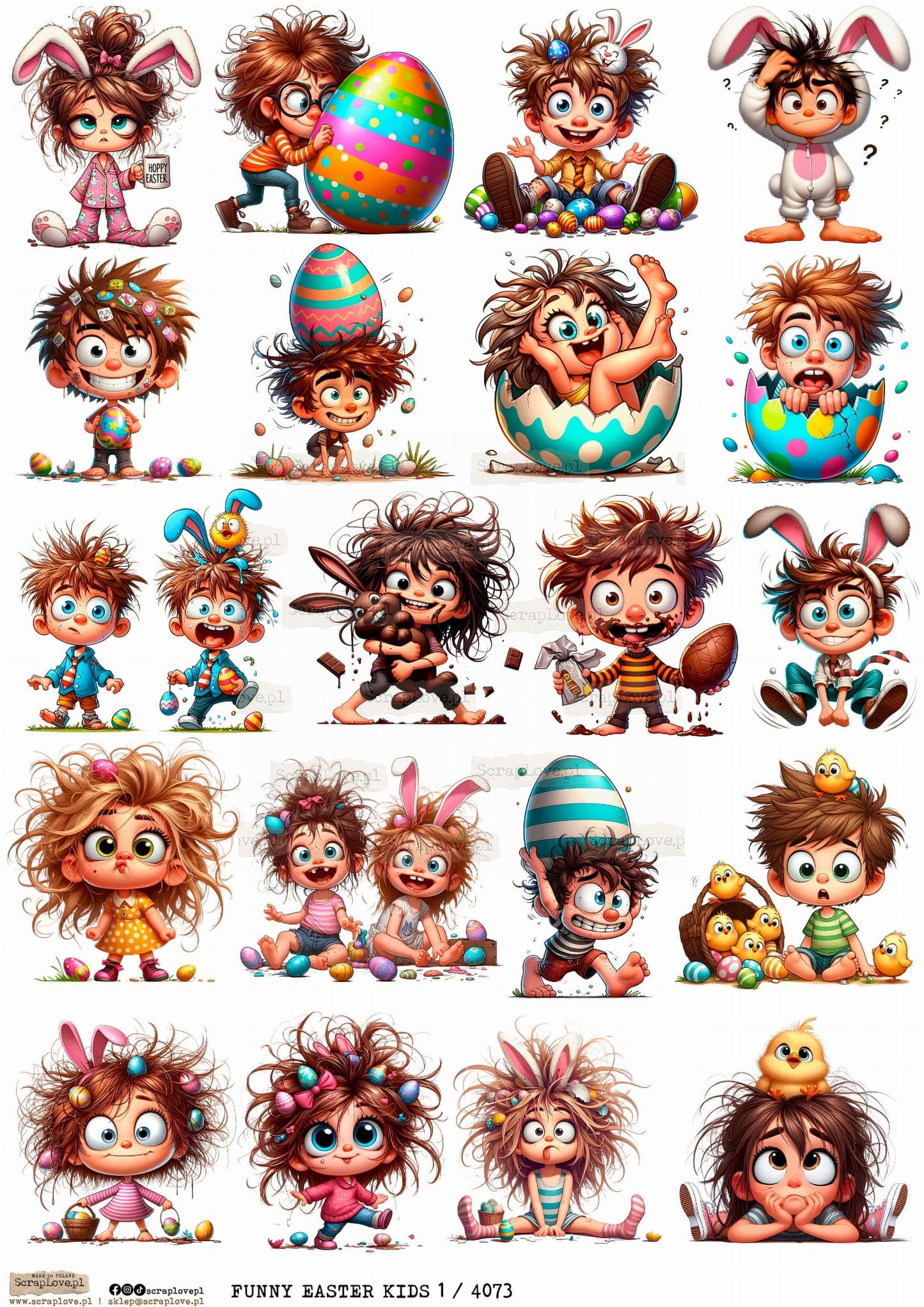 Scraplove Rispapir - Funny Easter Kids 1
