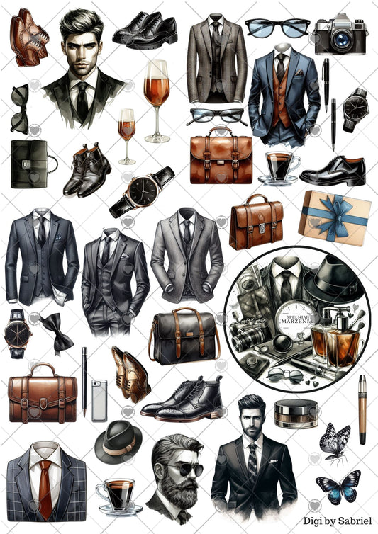 Utklipsark A4 - Gentlemen 2