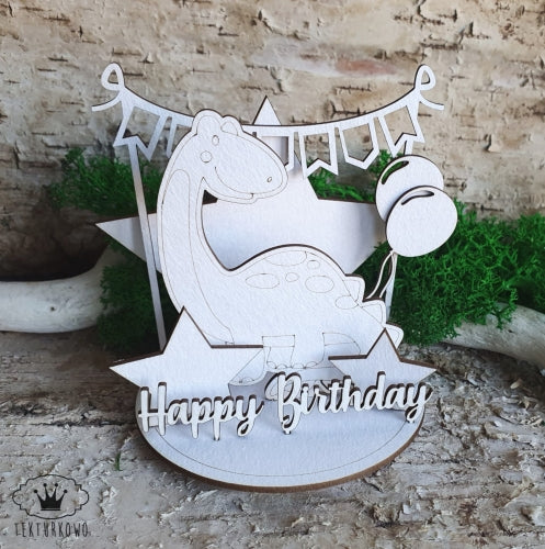 Chipboard Stanboks - Happy Birthday - Dino