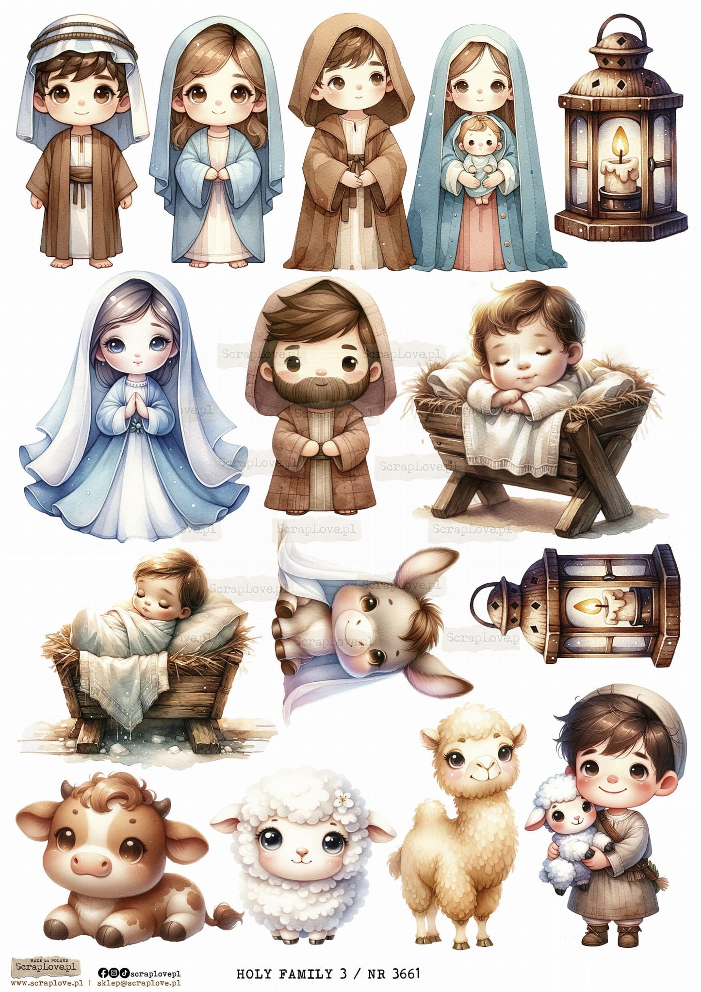 Utklippsark A4 - Holly Family 3