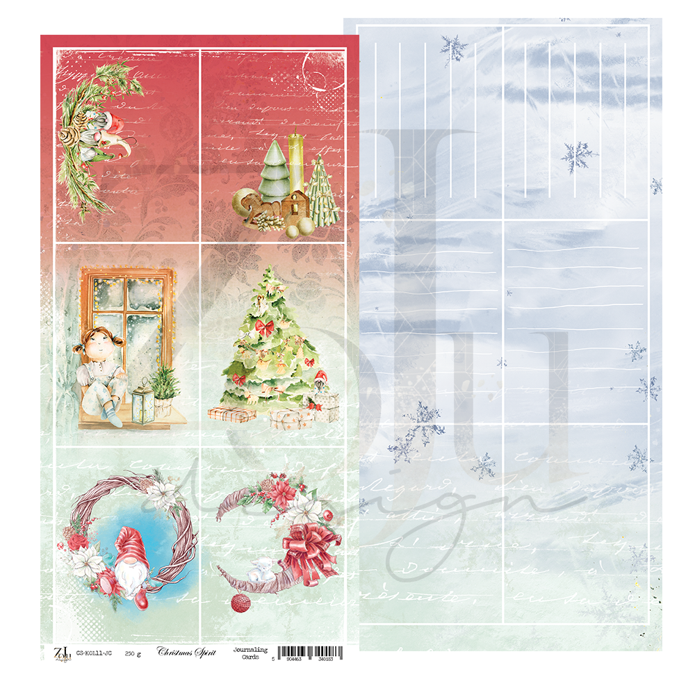 ZOJUdesign - Christmas Spirit Journalkort