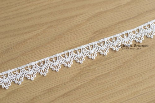 Gipyrblonde – hvit, 2 cm bred - 50cm lang