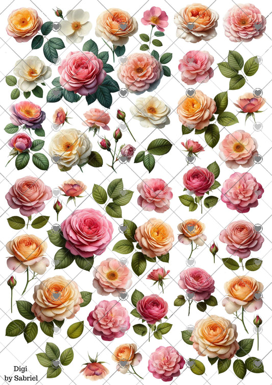 Utklipsark A4 - Blomster