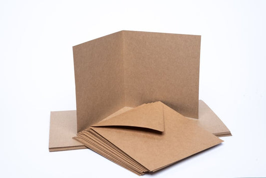 Kortpakke 15x15 med konvolutt (10stk)  - kraft