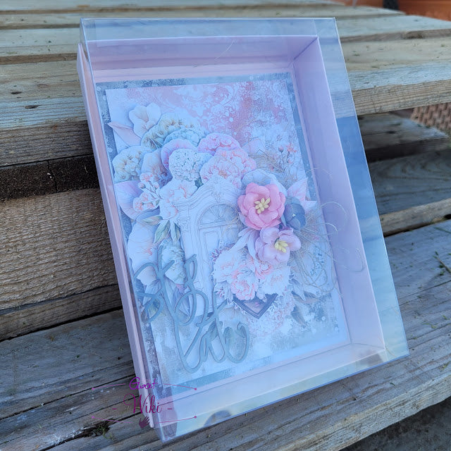 Gaveeske B6- gjennomsiktig lokk - rosa