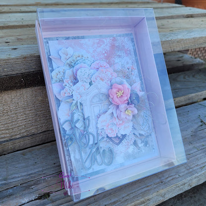 Gaveeske B6- gjennomsiktig lokk - rosa