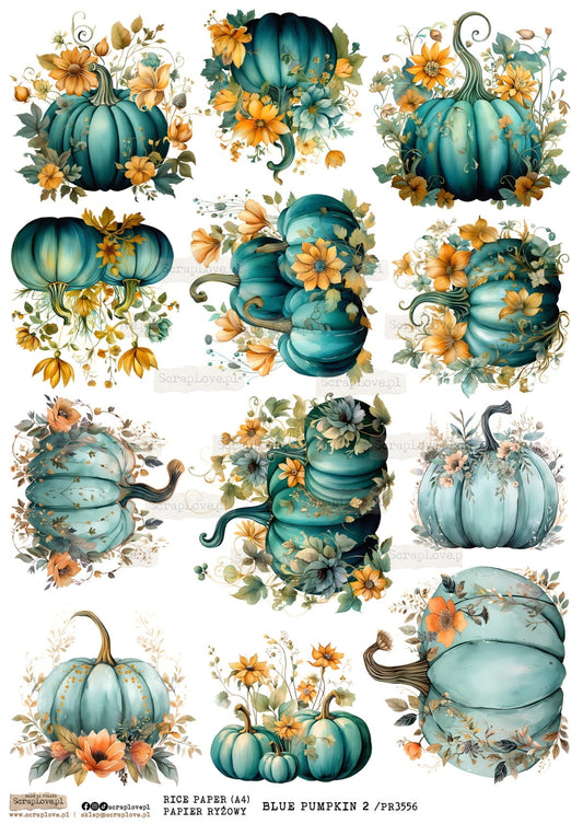 Utklippsark A4 - Blue Pumpkin 2